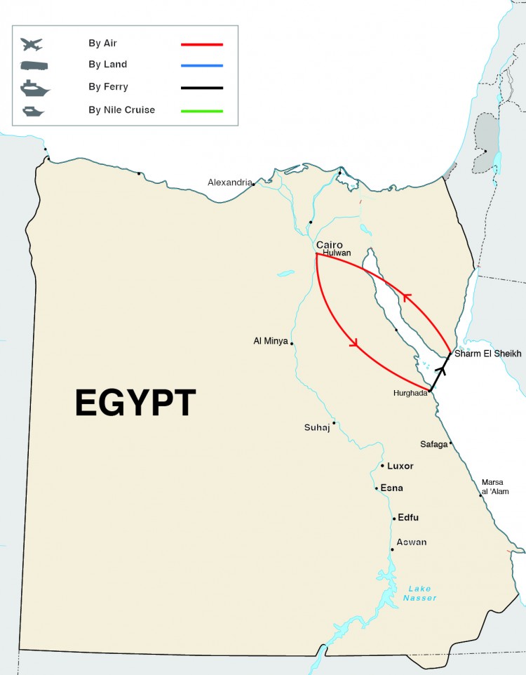 Diamonds of the Red Sea Tour Map